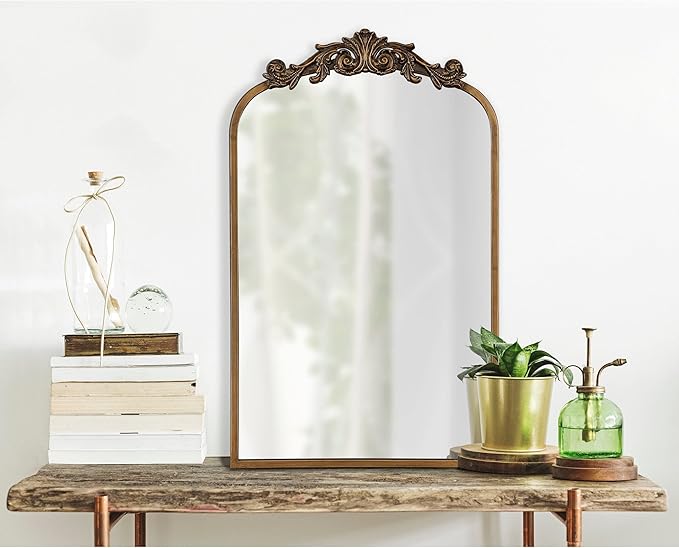 Kate and Laurel Arendahl Ornate Traditional Arch Mirror; 36 x 29; Gold; - Image 3