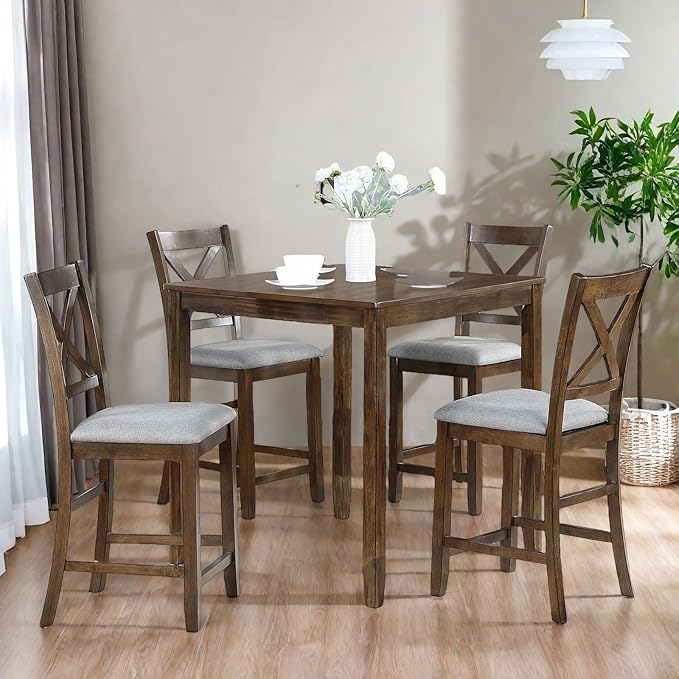 Dining Table Set for 4, Modern 5 Piece Dining Room Table Set - Image 7