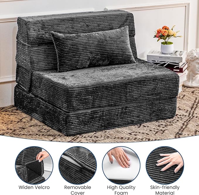 Folding Sofa Bed, Convertible Sleeper Chair - Image 5