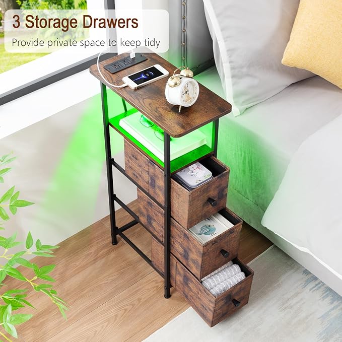 Narrow End Tables Living Room Set of 2 - Image 8