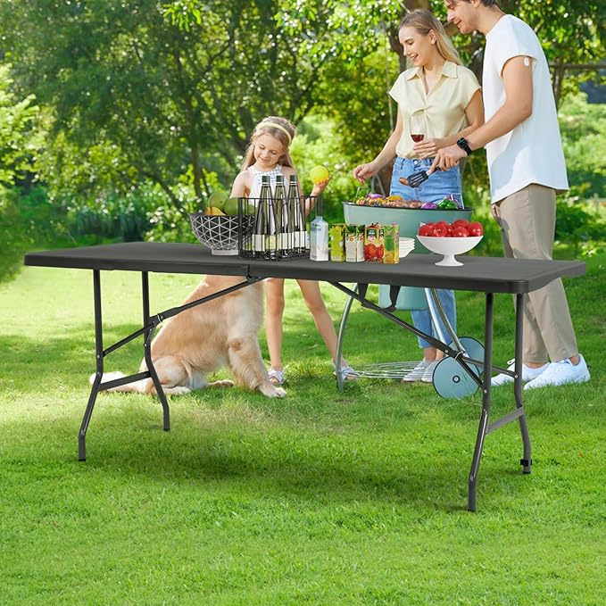 BestOffice Outdoor Folding Camping Table Plastic Table Portable Square Height - Image 8