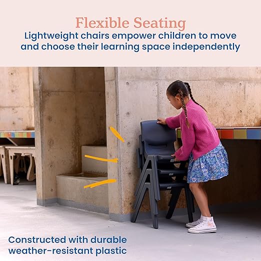 ECR4Kids 14in Plastic School Stack Chair, Children's Furniture - Image 6