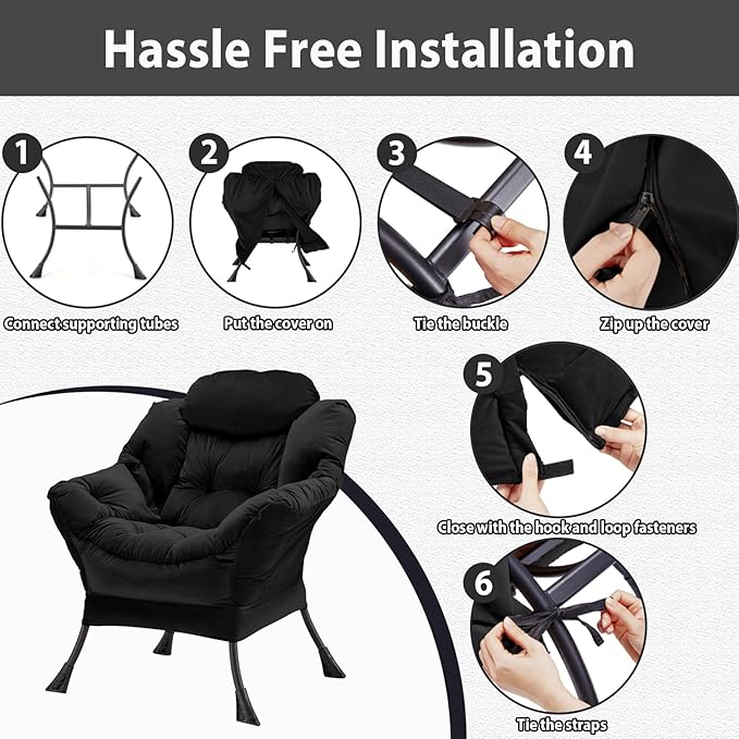Lazy Chair Thick Padded, Comfy Velvet Accent Lounge Chair - Image 7