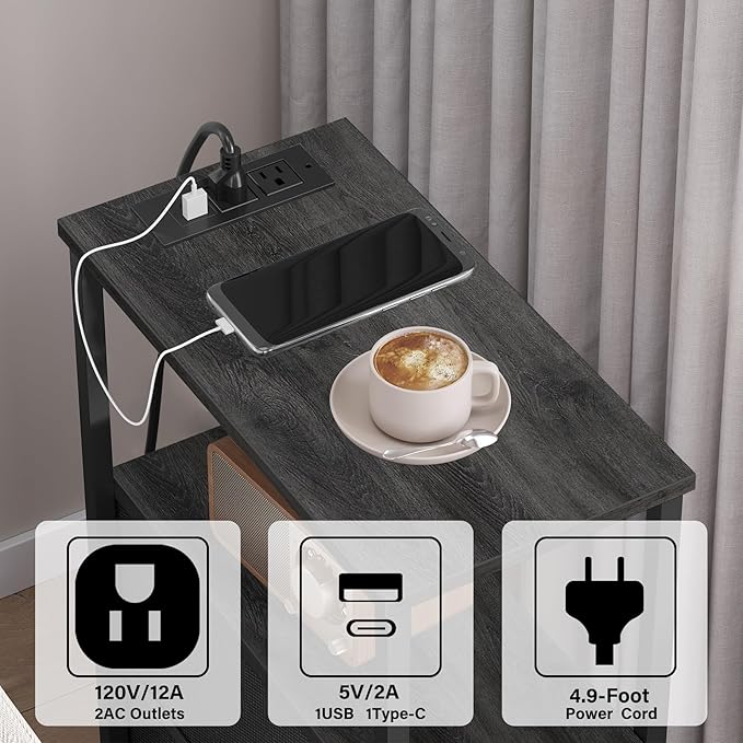 TUTOTAK Small Narrow LED End Table - Image 5