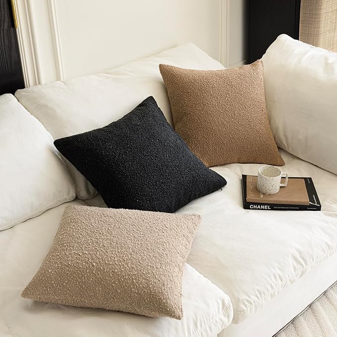 Foindtower Set of 2, Decorative Textured Boucle Throw Pillow Covers Accent - Image 6