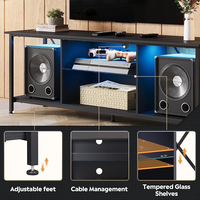 WLIVE TV Stand up to 65 Inch TV, Industrial TV Console - Image 5