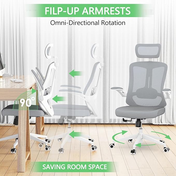 Mesh Office Executive Chair High Back Adjustable Home Desk Chair, Swivel - Image 7
