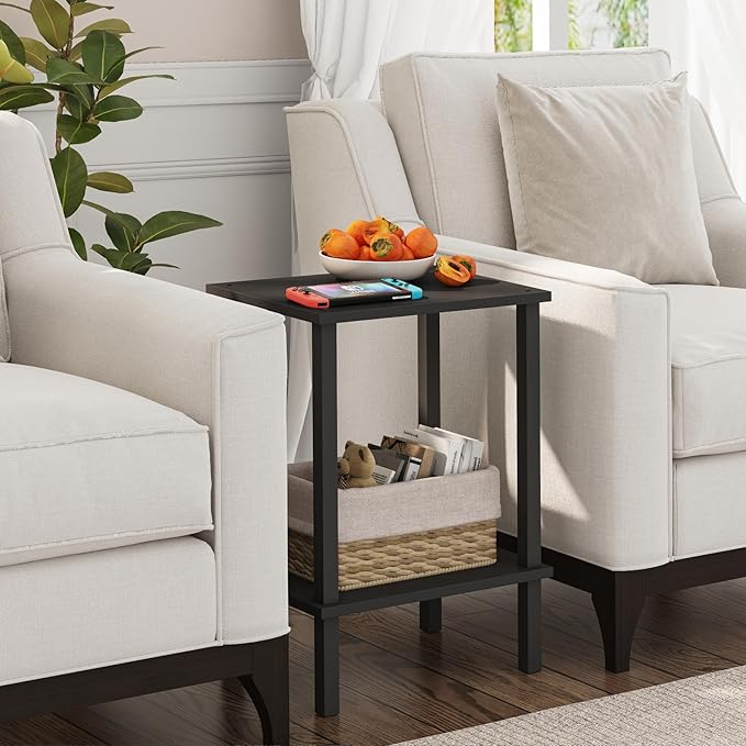 TUTOTAK End Table, Side Table, Nightstand, 2-Tier Storage Shelf, Sofa Table - Image 4