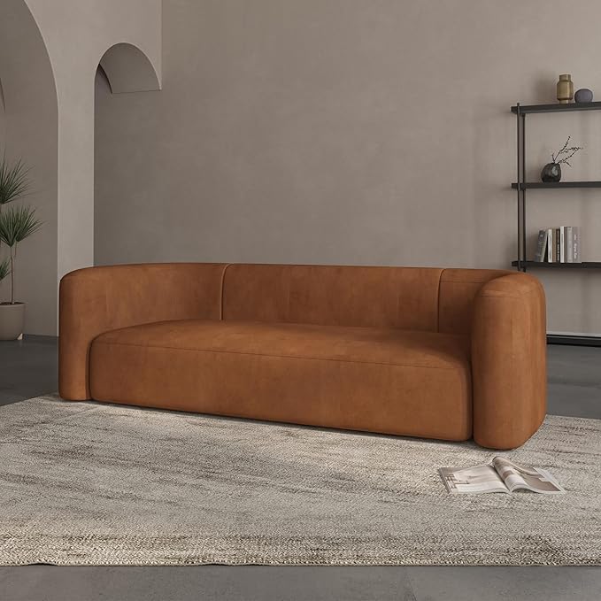 Acanva Luxury Modern Tight Curved Back Velvet Sofa, Minimalist Style Comfy Couch - Image 5