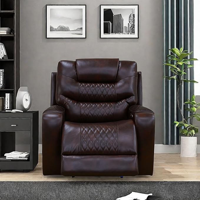 Recliner Chair, Leather Recliner Home Theater Seating, Electric Reclining Chair by ChicFurnit