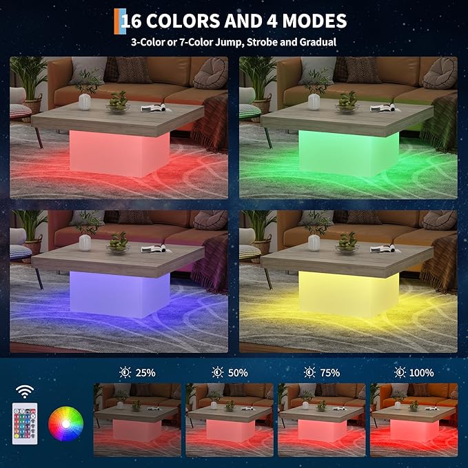 GarveeHome Square Coffee Table - Image 4