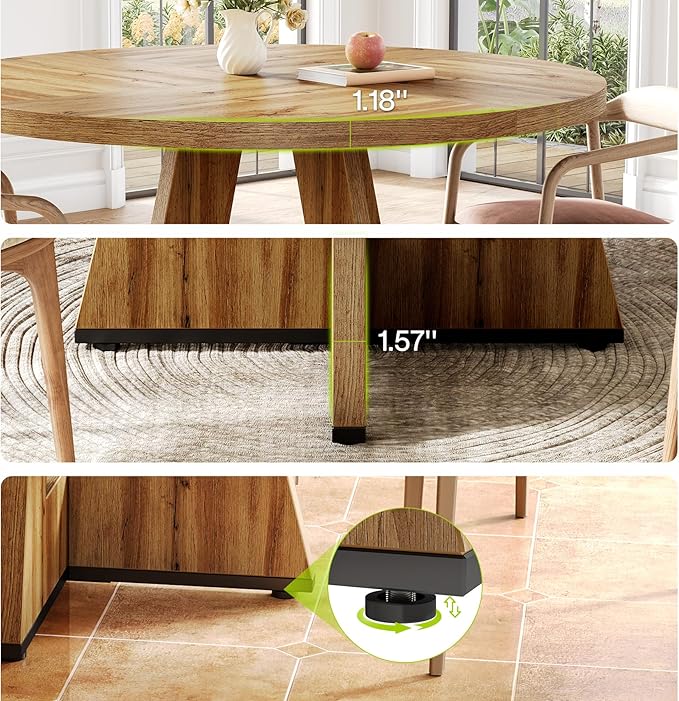 LITTLE TREE Round Dining Table for 4-6 People, 47 Inches - Image 5