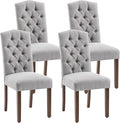 Tufted Upholstered Parsons Dining Chair Set Fabric Diner Accent Stylish Modern by SNUGWAY