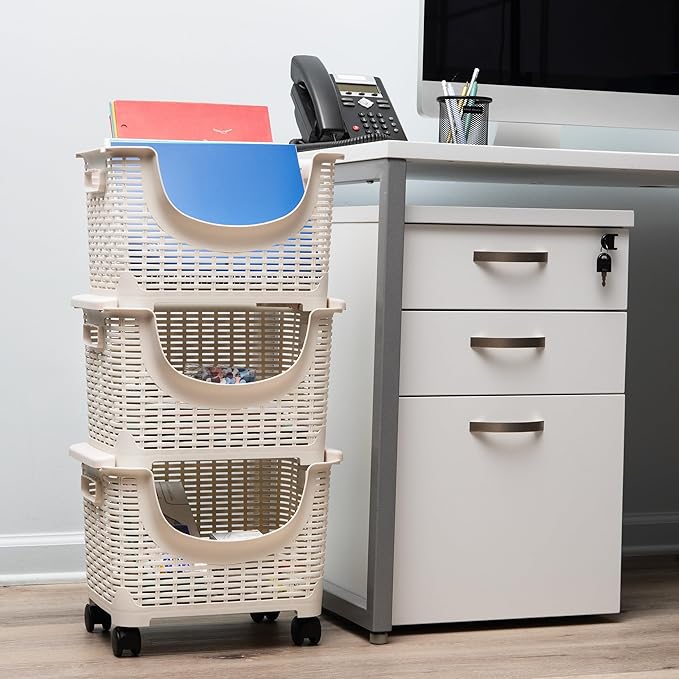 Mind Reader Plastic Storage Cart, Kitchen Storage, Toy Storage, 14.75" L x 11" - Image 2