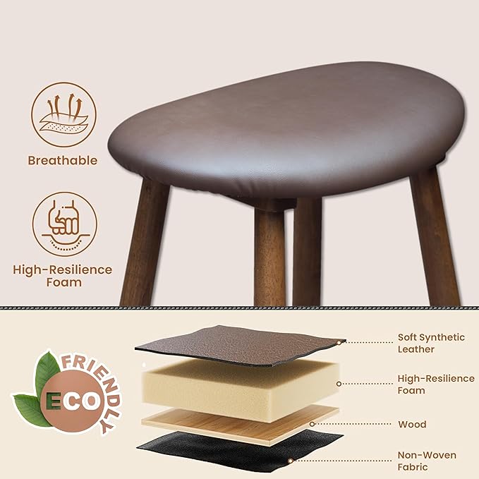 Nora 30" Upholstered Bar Stool, Backless Saddle Seat - Image 9