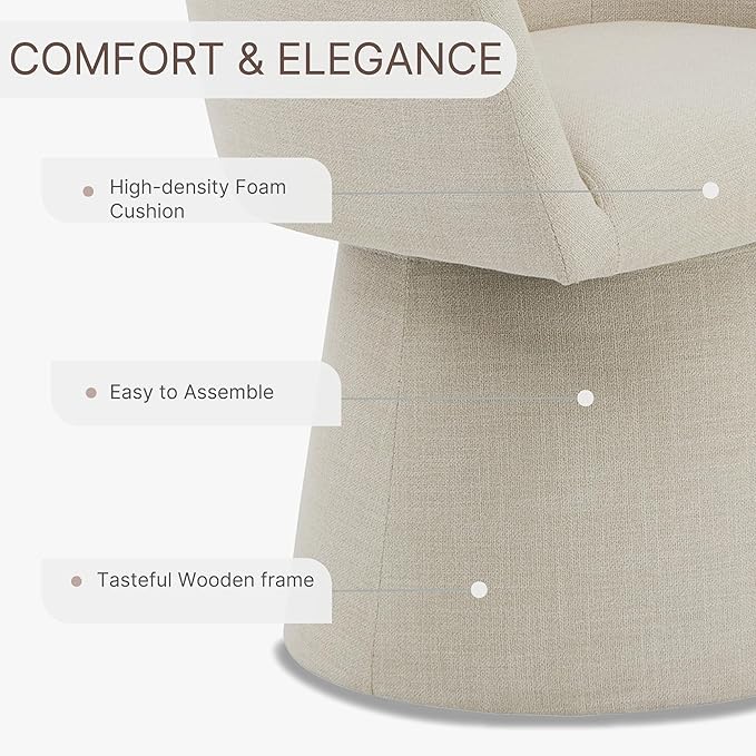 Swivel Dining Chairs Modern Accent Armchair Side Deskchair - Image 4