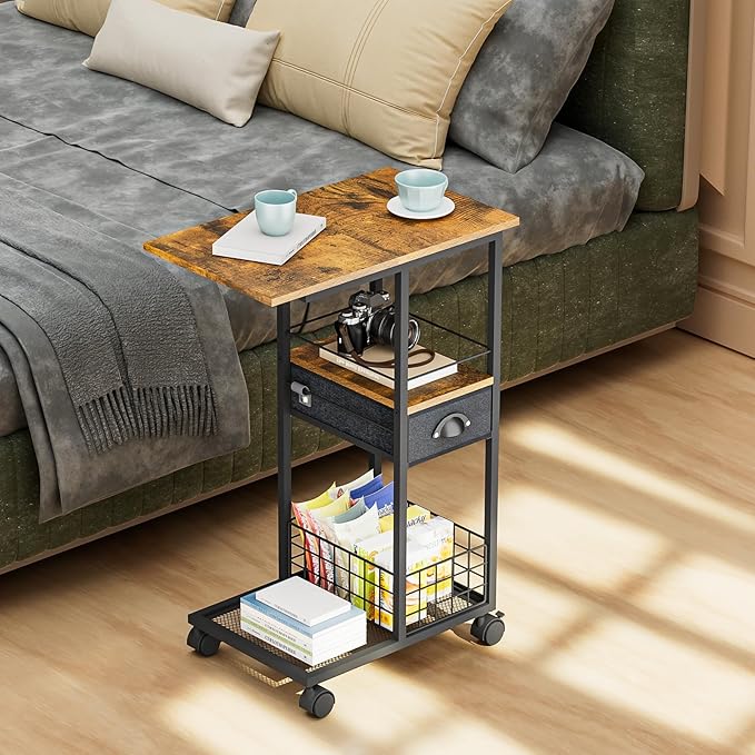 C Shaped Sofa Side Table: Couch End Table - Image 7