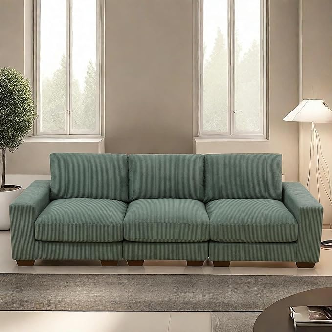 Sectional Couches Sofa for Living Room, 98″ 3 Seater Cloud Couch, Modern Comfy by GlasFlength