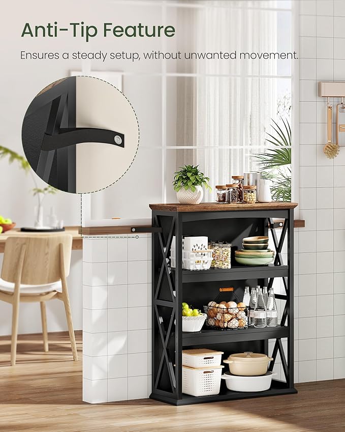 4-Tier Bookcase, 42.9" Floor Standing Organizer Shelf, Corner Book Stand - Image 5