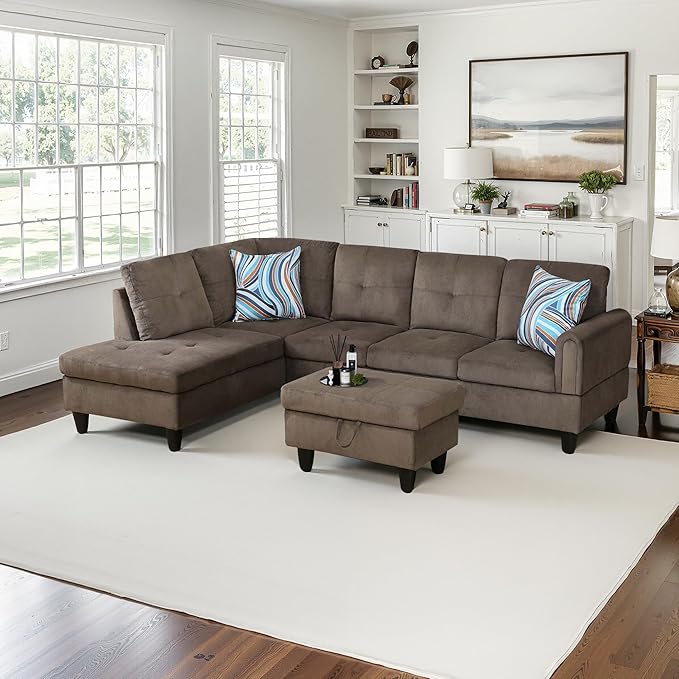 NicBex Sectional Couch 3 Pieces Sofa Set by NicBex