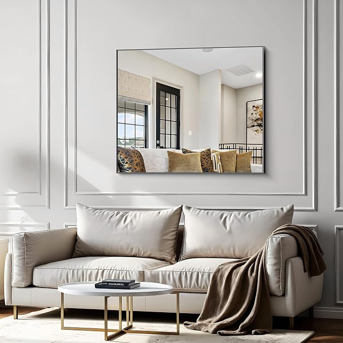 40x48 inch Large Black Bathroom Mirror, Rectangle Mirror - Image 4