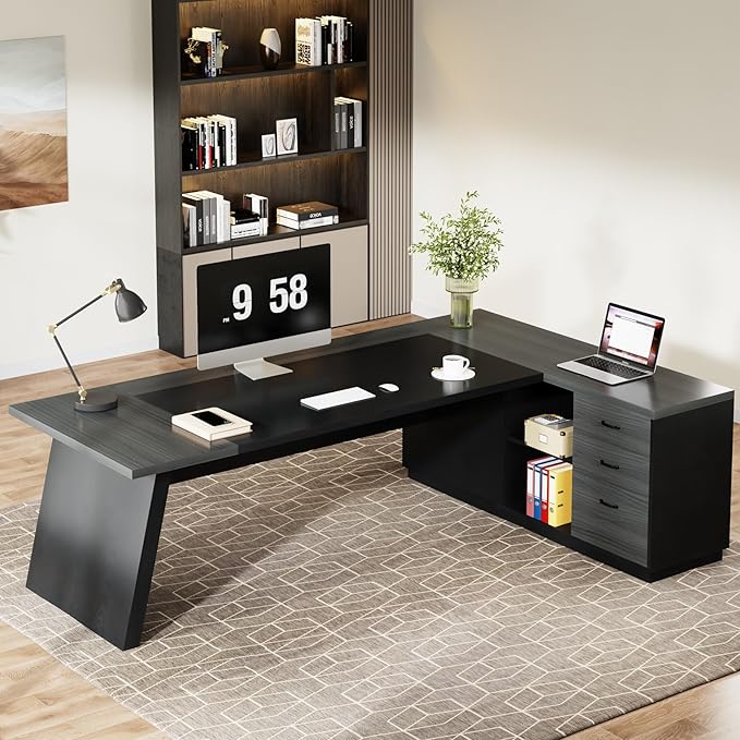 Tribesigns 78" L-Shaped Executive Desk, Large Modern Office Desk - Image 5