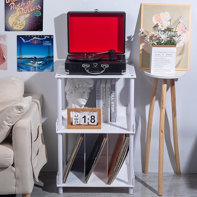 Antilope 18x14 White Acrylic Record Player Stand - Image 6