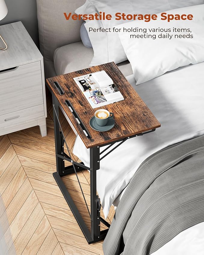 21''Wx28''H Folding TV Tray Set of 2, Small Foldable C-Shaped Tray Table - Image 6
