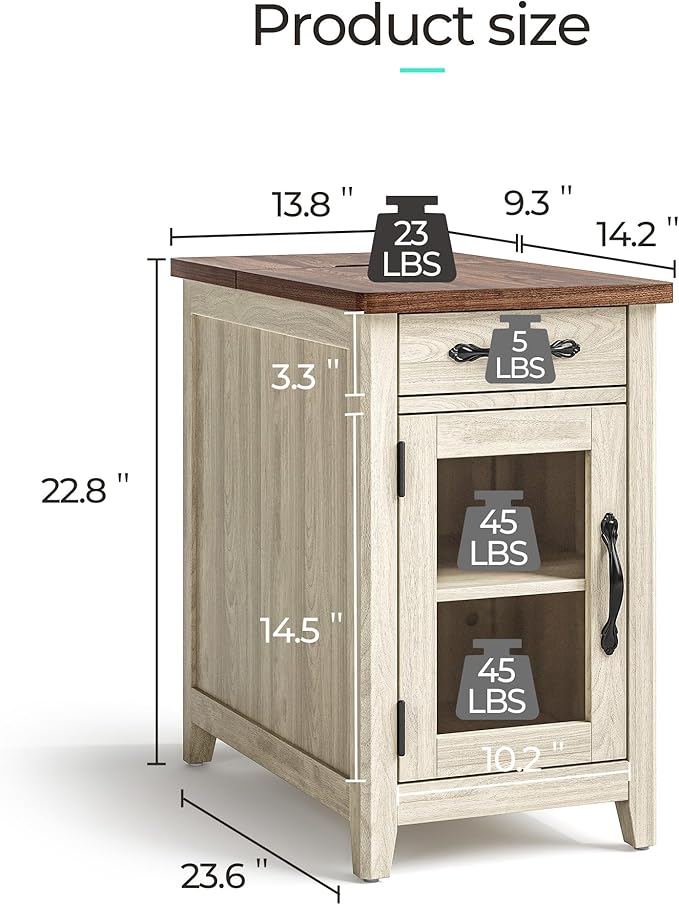LINSY HOME Farmhouse End Table - Image 3