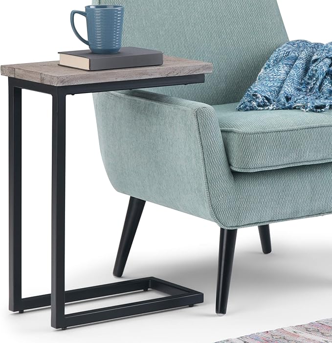 SIMPLIHOME Skyler 18-inch Wide Solid Mango/Metal Industrial C-Shaped End Table - Image 10