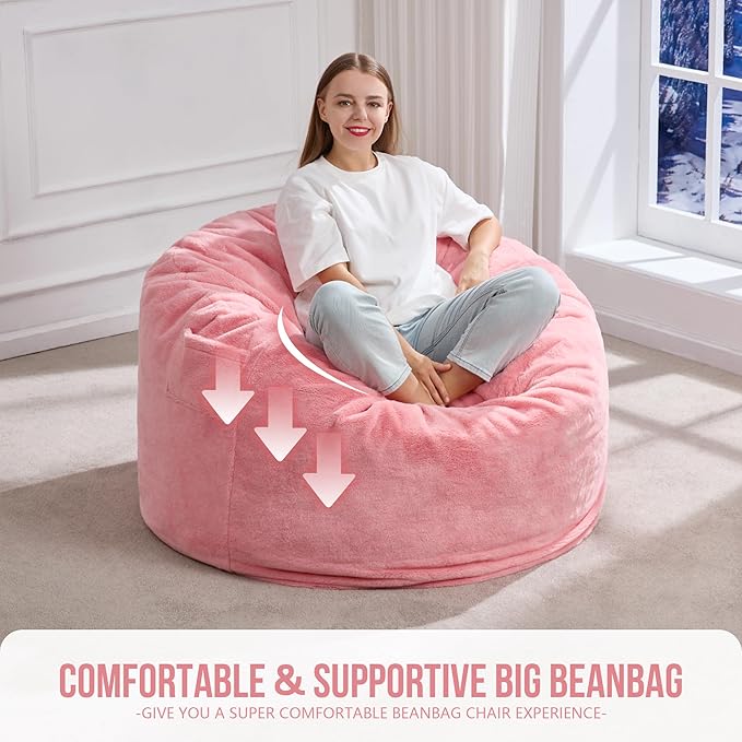 Hobestluk 3ft Bean Bag Chairs for Adults Large Beanbag Chair - Image 7
