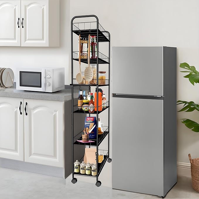 6 Tier 10in Slim Rolling Storage Cart - Image 2