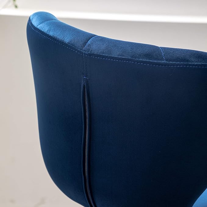 Roundhill Furniture Ellston Velvet Adjustable Swivel Barstools in Blue - Image 14