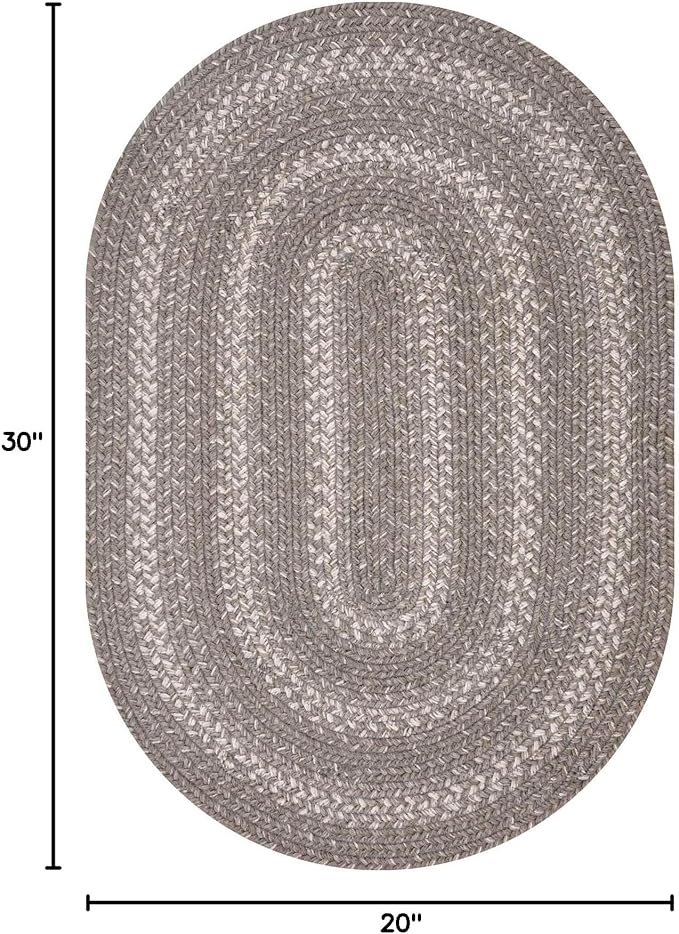 Grey Cloud Jute Braided Oval Rug, 20x30 - Image 2