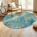 Washable Area Rugs 4ft Non-Slip Modern Abstract Soft by RELEANY