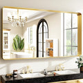 48 x 30 Inch Gold Bathroom Mirror, Rectangular Wall Mounted Shatterproof Mirror by EASLY