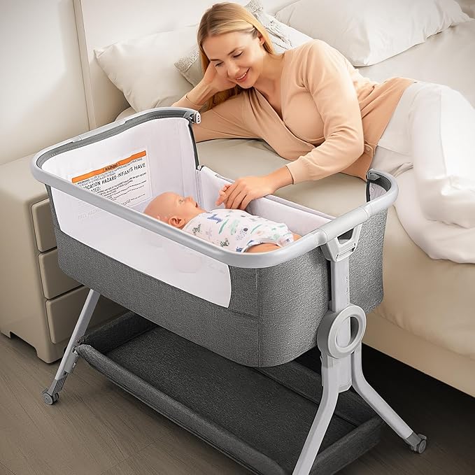 Larex 3 in 1 Baby Bassinet Bedside Sleeper, Breathable Mesh Safe Bedside by LAREX