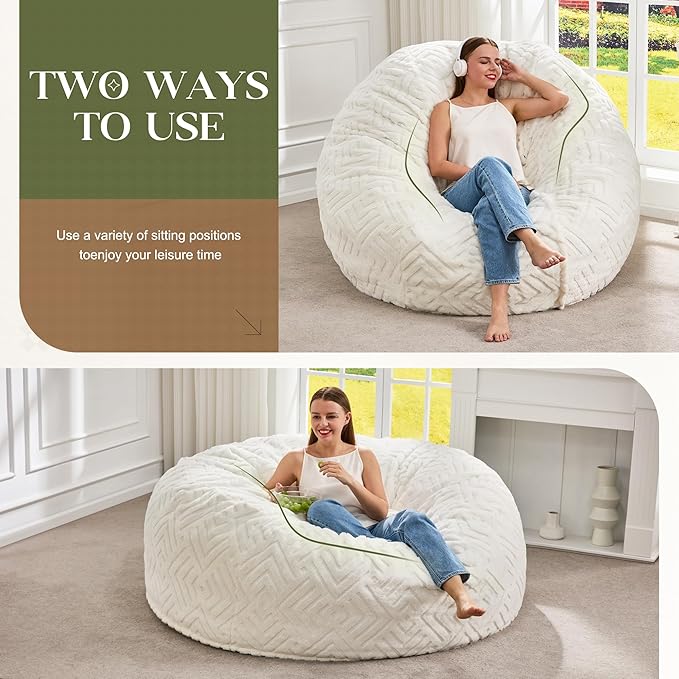 Hobestluk Bean Bag Chairs Adults Beanbag Chair - Image 3