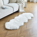 duduta White Faux Sheepskin Runner Rugs 2x6 ft, Fluffy Shag Bedroom Rug Fur by Duduta