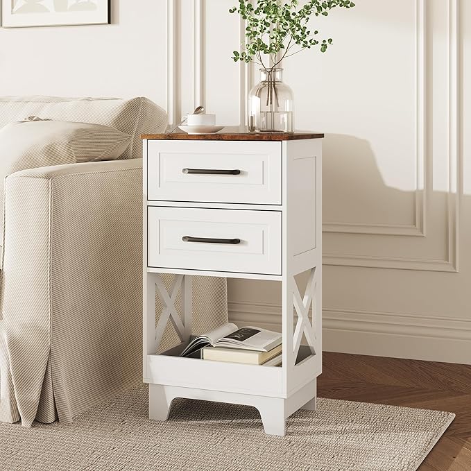 Tall Nightstand Set of 2 Side Table - Image 7