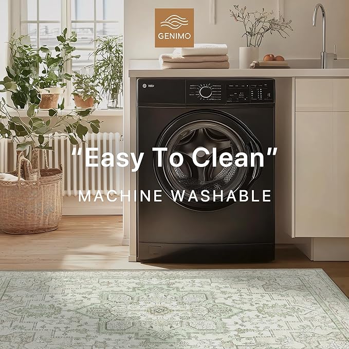 GENIMO 7'6''x9'6'' Area Rugs for Living Room, Machine Washable Non Slip Vintage - Image 6