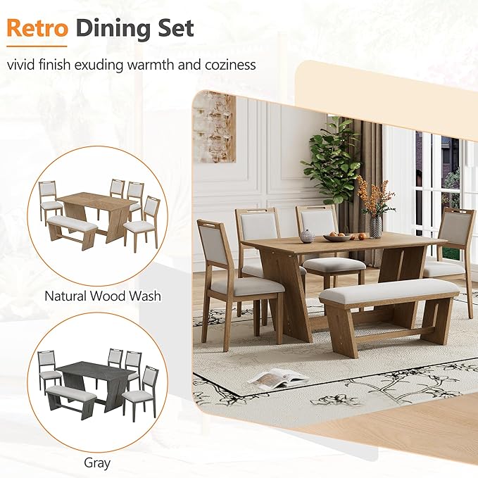 Ball & Cast 6-Piece Dining Table Set - Image 6