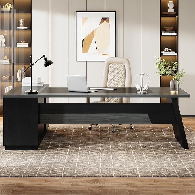 Tribesigns 78" L-Shaped Executive Desk, Large Modern Office Desk - Image 4