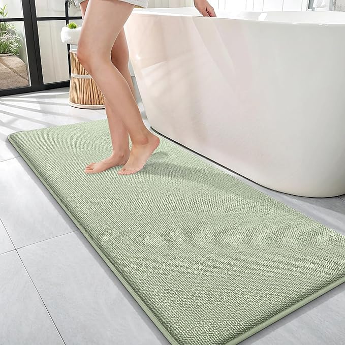 OLANLY Thick Memory Foam Bath Mat Rug 47x17, Extra Soft Absorbent Bathroom Rug by OLANLY