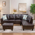 L Shaped Sectional Couches, Leather Couch Modular Sectional Sofa by FONTOI