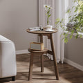 ChooChoo Round End Table for Small Spaces, Narrow Side Table, Accent Table by ChooChoo