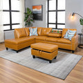 L Shaped Couch PU Leather Sectional Couch Upholstered 3 Pieces Sofas by LynginsCreativeLife