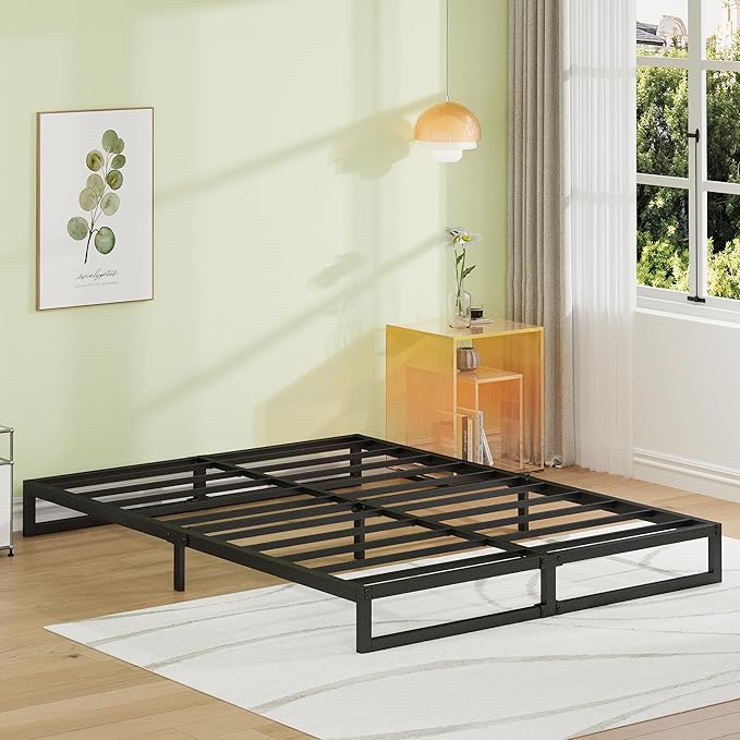 EMODA 7 Inch Queen Bed Frame No Box Spring Needed Heavy Duty Metal Platform - Image 8