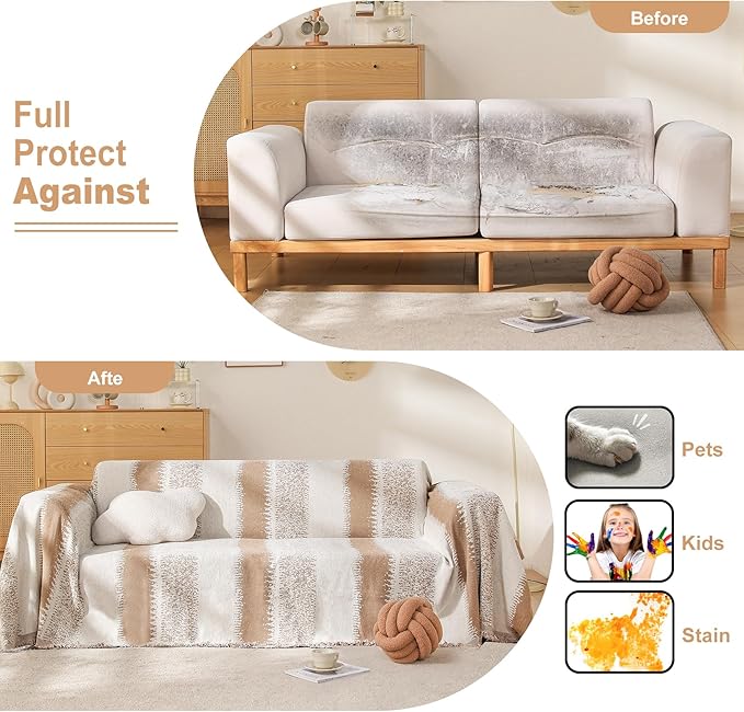 Boho Sofa Cover, Couch Covers for 3 Cushion Couch Sofa Pet Friendly, Sofa Cover - Image 6
