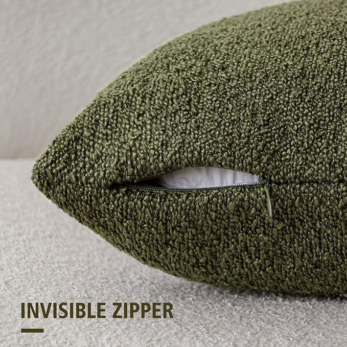 Foindtower Pack of 2, Decorative Textured Boucle Throw Pillow Covers Neutral - Image 2